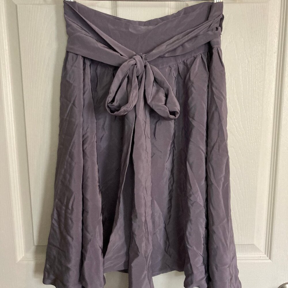 Elise Berman 100% silk purple multi wrap skirt